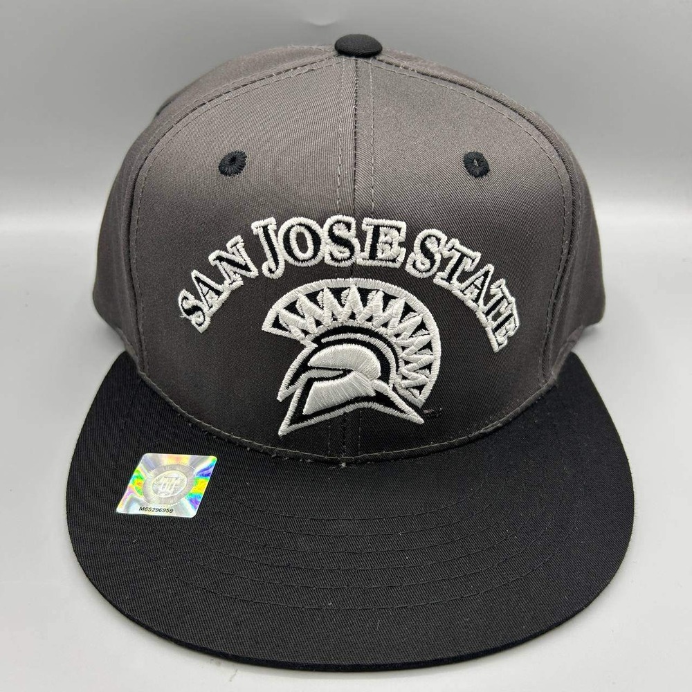 Vintage San Jose State Spartans Hat Men Gray Black NCAA Eclipse Snap Back Cap